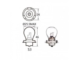 Mopedlampe 6V | 15W | P26s | Ø=25,5 x45 mm