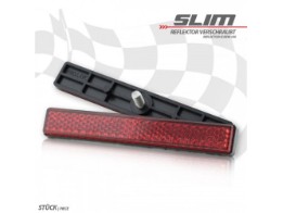 Reflektor "Slim", rechteckig, rot, mit Rand, Maße: 100 x 13