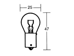 Glühlampe 12V 21W BAU15S; gelb; gro sser Kugelkopf