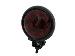 LED-Rücklicht BATES STYLE, schwarze s Metallgehäuse, rotes Gl