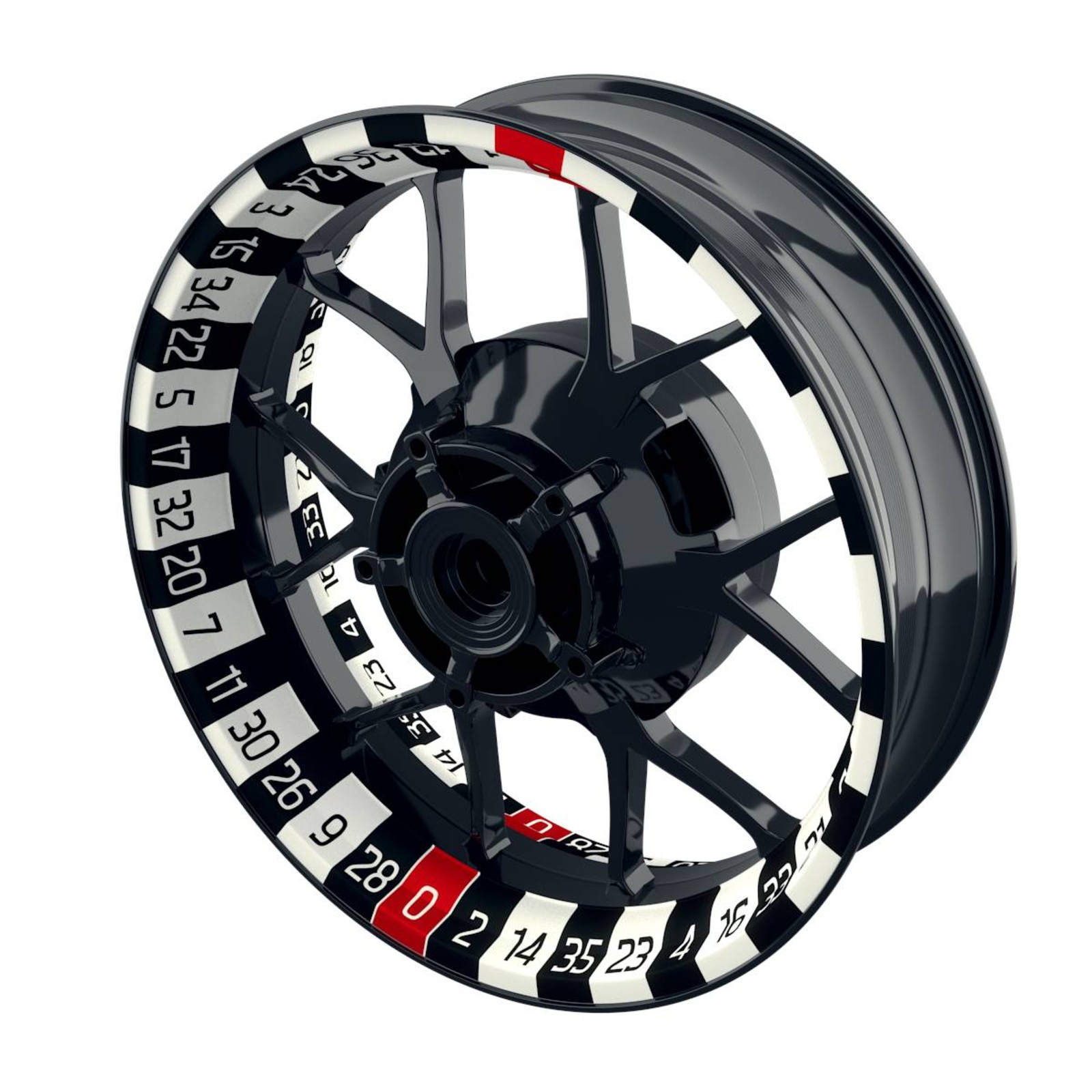 Roulette Wheelsticker - schwarz