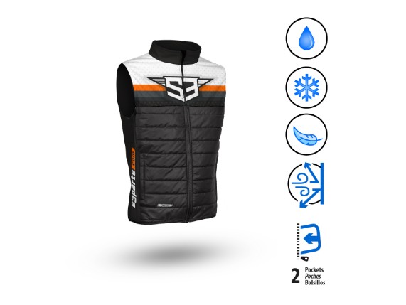 S3 Gilet schwarz, orange 2