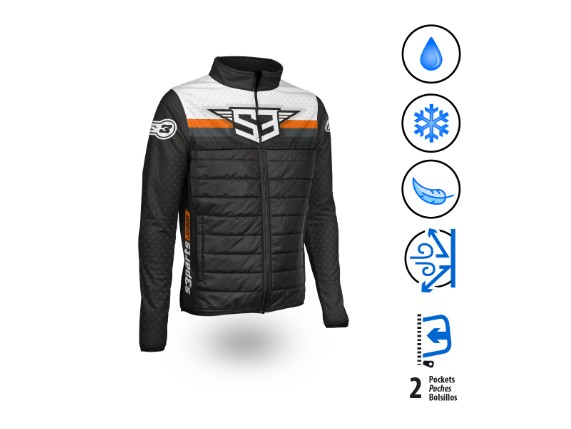 S3 Hypridjacke schwarz, orange 2