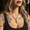 Lilien Ketten Anhnger schwarze und helle Schmucksteine Edelstahlanhaenger Lilienschmuck Rockyfy 07_800x800