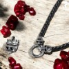 Rockyfy Leder Totenkopf Halskette Schwarz Nappaleder geflochten mit Totenkopf Anhaenger Rockyfy 05