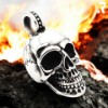 Totenkopf Anhaenger silber Edelstahl Kettenanhaenger Skull mit Kette Rockyfy Bikerschmuck Rockerschmuck 02