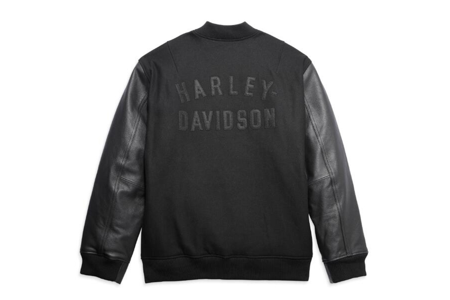 Veste Loisir Harley-Davidson Pour Homme - Style Varsity En Cuir Noir, Neuve Avec étiquettes