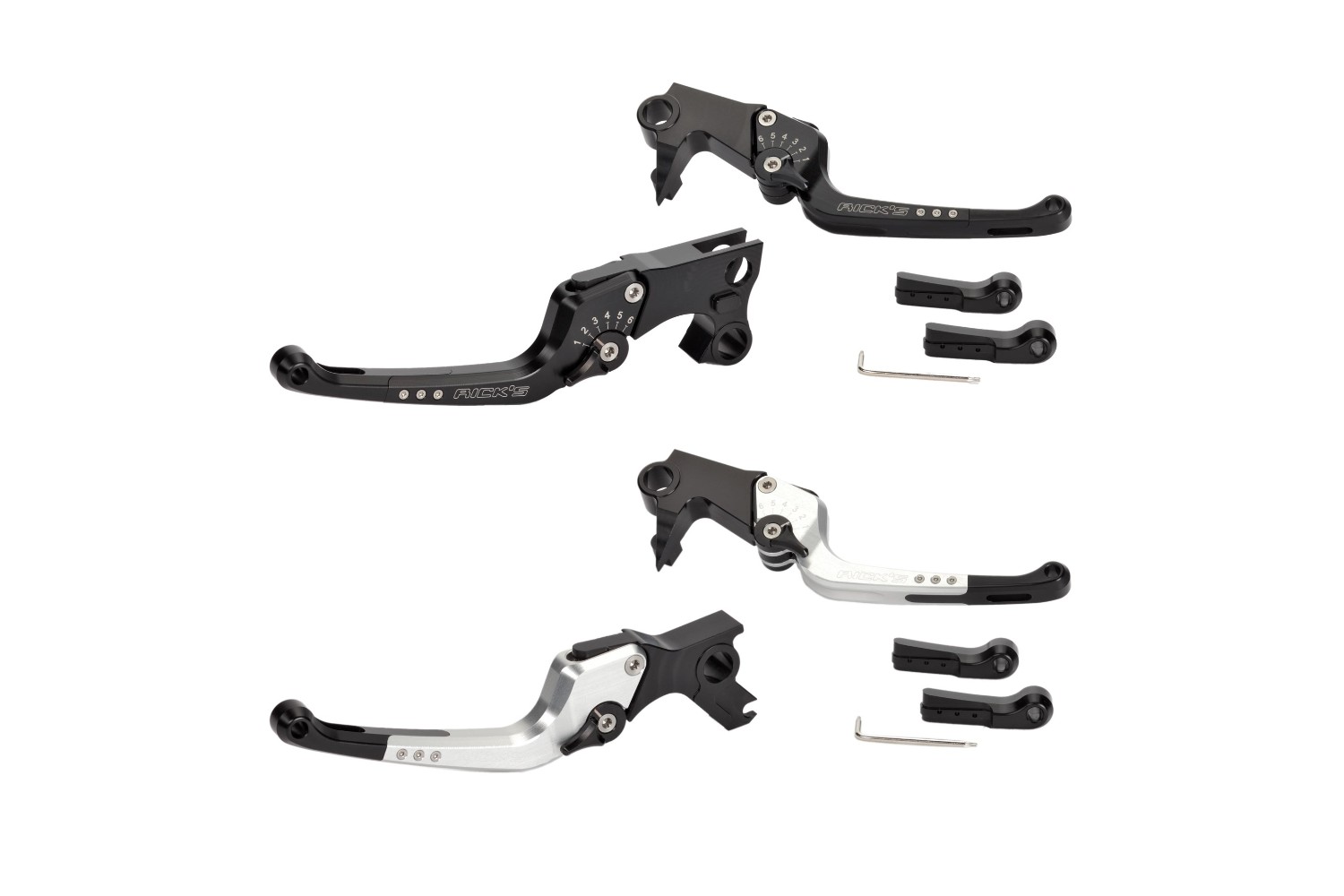 Powtec Verstellbare Kurzhebel Für Bremse & Kupplung | Passend Für Yamaha FZ-07 2014-2015 | Aus Aluminium Mit 6-fach Verstellung