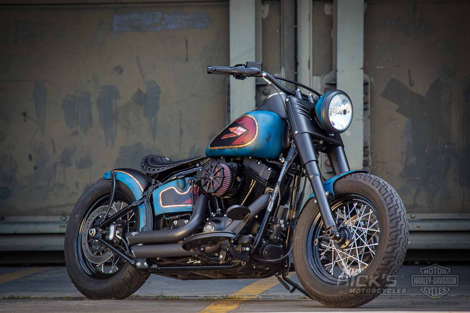 Heckfender Softail Twin Cam 2008-2017, BOBBER mitschwingend, lange ...