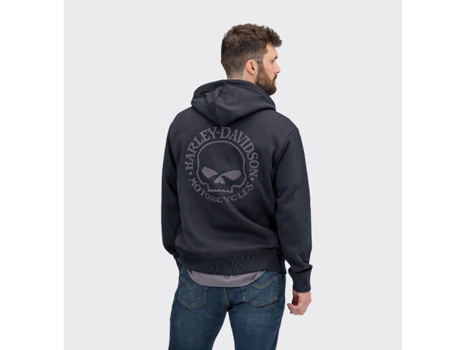 Harley davidson men's hooded skull deals sweatshirt