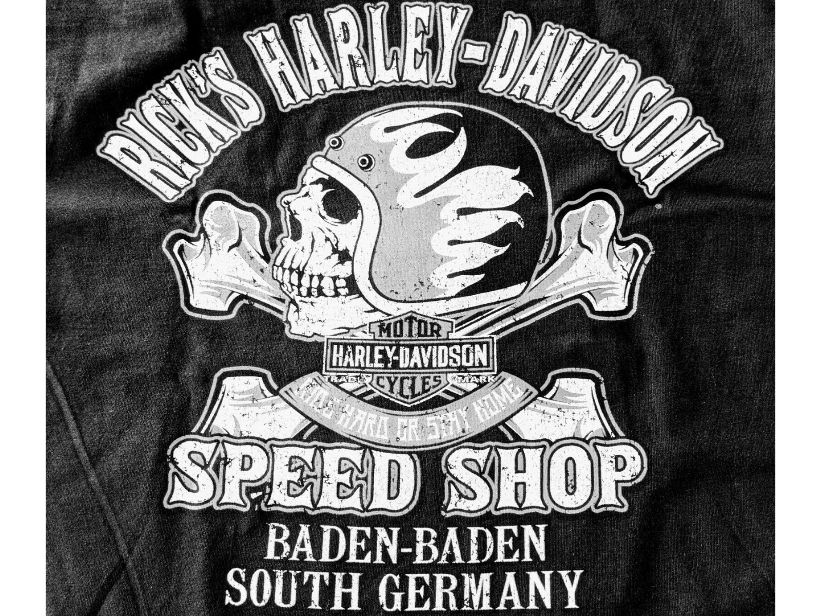T-Shirt Respect For Bikers Harley Davidson Schädel V-Twin