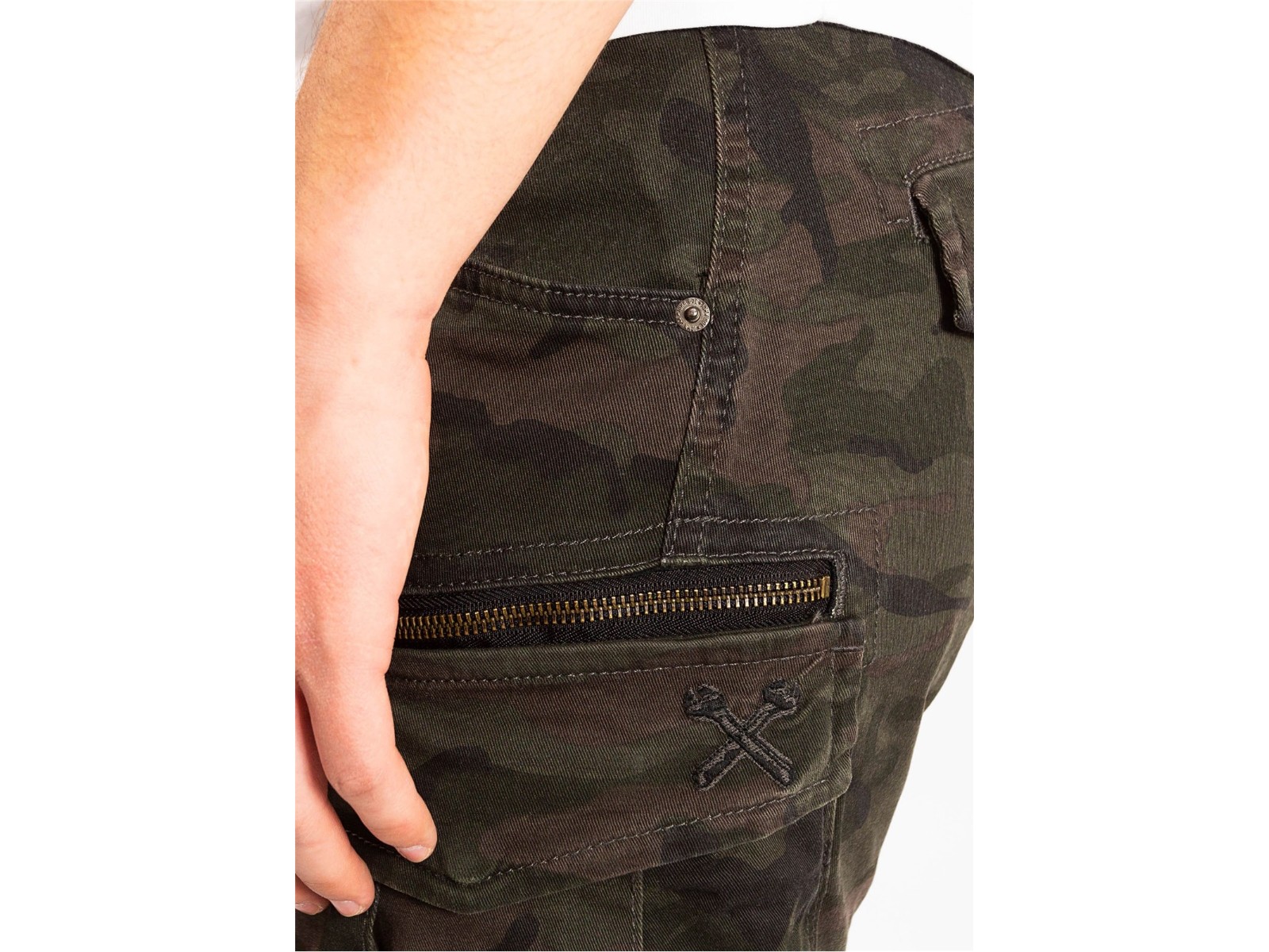 John Doe JDC5005 Pantaloni Moto Cargo In Tessuto XTM-Fiber, Mimetico, Taglia 30/32 - Protettivi, Impermeabili E Traspiranti