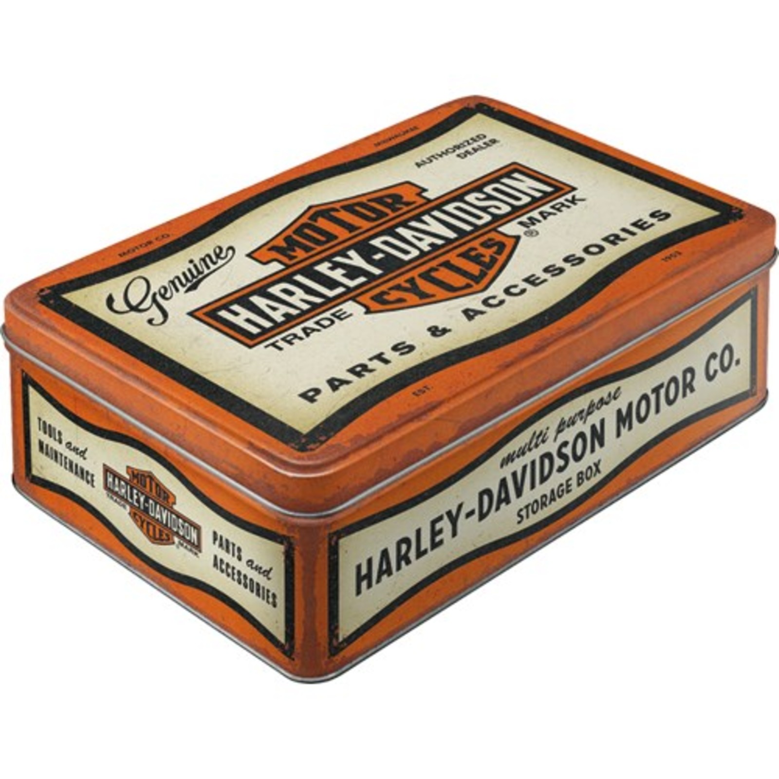harley cigarette case Harley-Davidson Black die Harley-Davidson tin can "Genuine" NA30703
