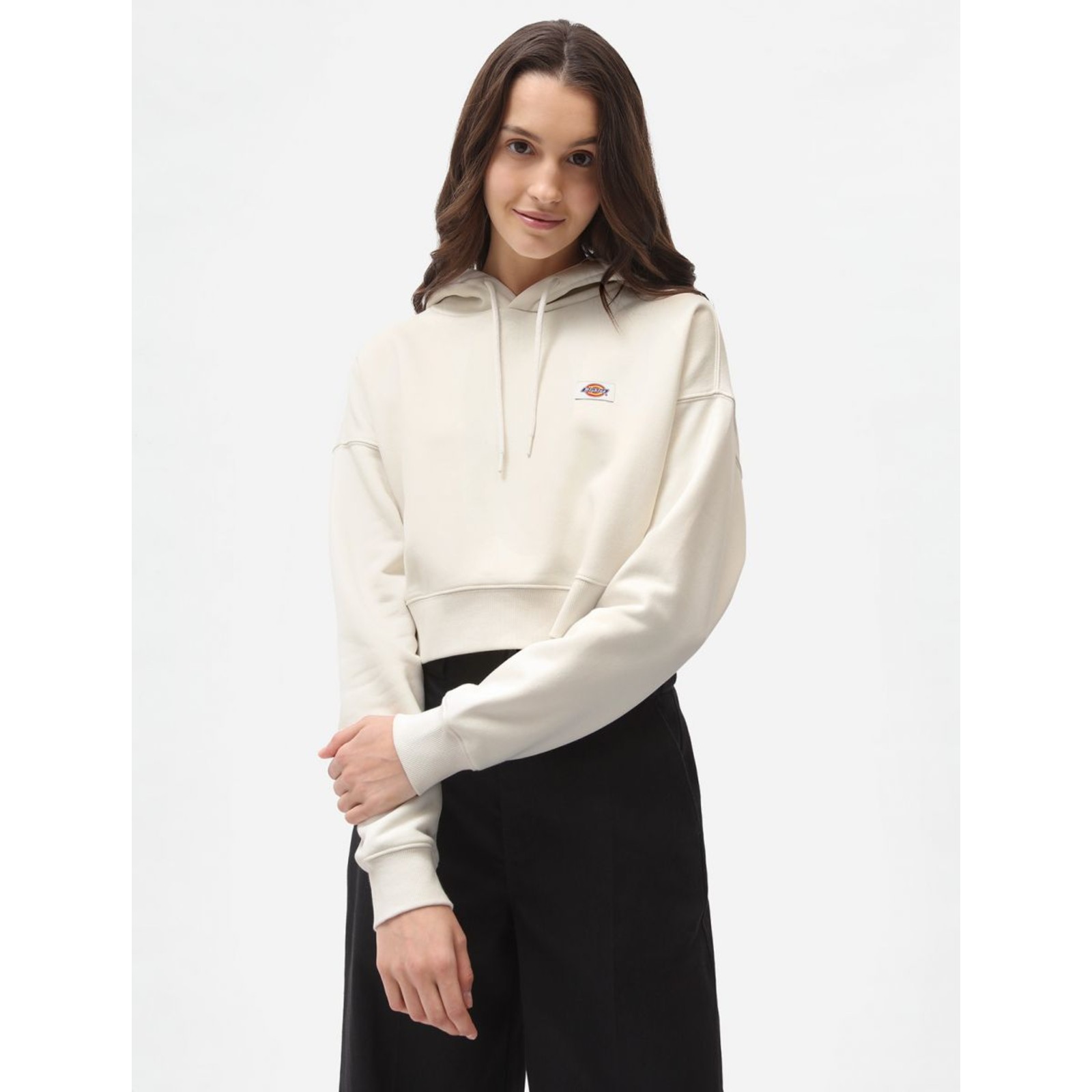 adidas raw white cropped hoodie