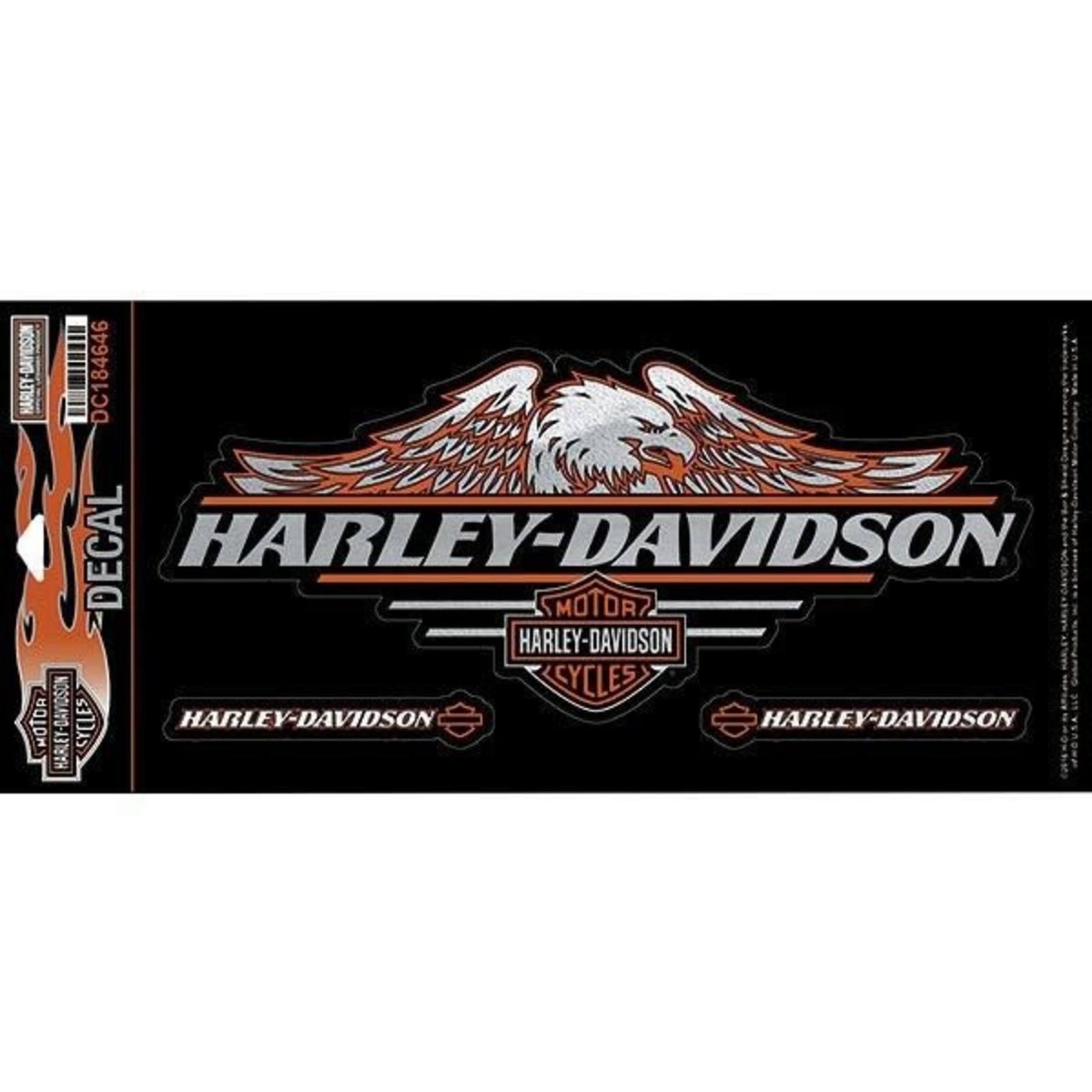 Harley-Davidson Official Decals Red White Blue Eagle Stick Onz 4 piece Stickers 