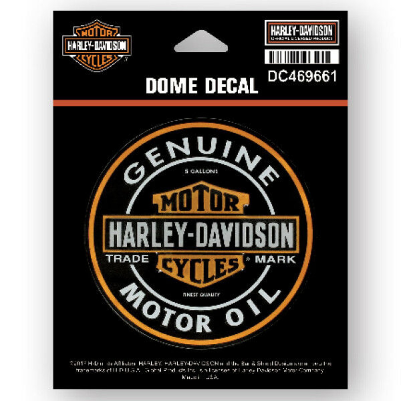 Harley-Davidson Aufkleber/Dome Decal GENUINE MOTOR OIL DC4