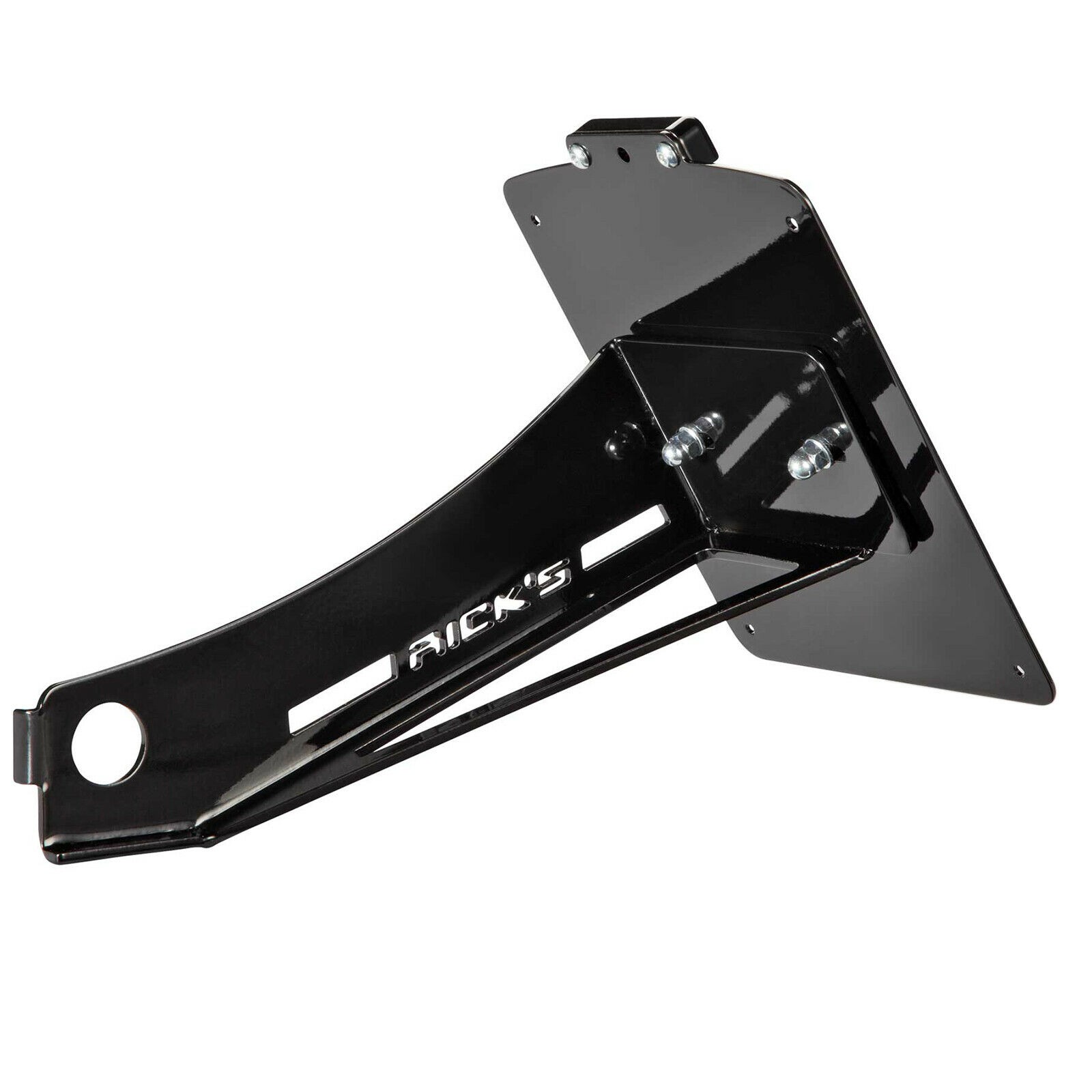 Rick's Motorcycles license plate holder kit with plate black