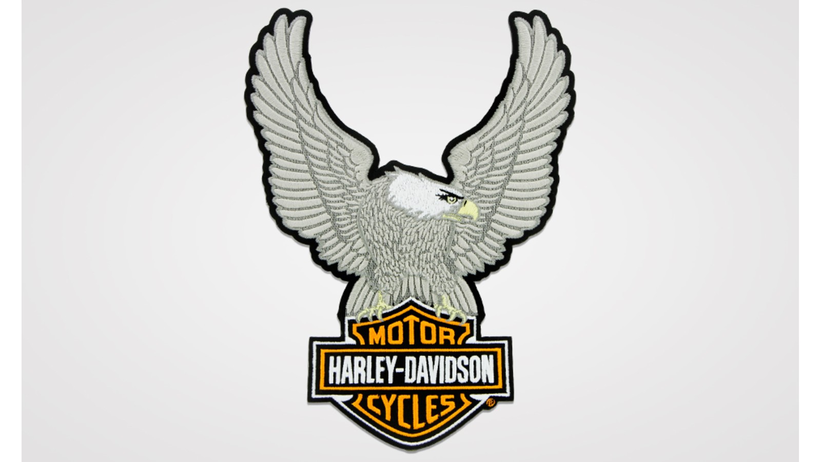 Harley Davidson Aufnäher – Eagle Bar & Shield Modell, Braun, 196x260 Mm – Perfekt Für Echte Biker!