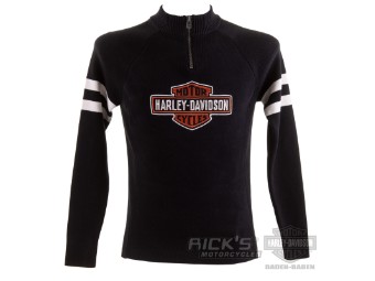 Ladies Pullover -Sweater- Black 96111-21VW Bar & Shield Logo