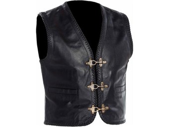 Gilet Men's Leather Vest Black 1GSA-100