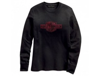 Harley Davidson Women's Sweatshirt "Flocked" 96318-19VW Anthrazit Longsl Eagle