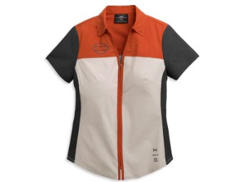 Women's Zip-T-Shirt -Petite- 96395-21VP Colorblock Bar & Shield