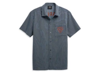 Heren Hemd "Railroad Stripe Mechanics" Shirt 96422-21VM Kurzarm