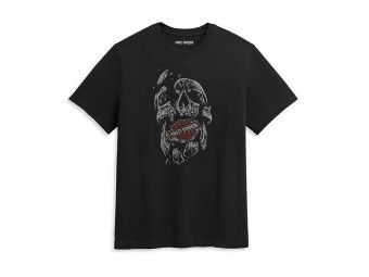 Herren T-Shirt "Broken Skull" 96439-21VM Schwarz Bar & Shield