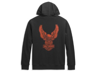 Men's Zip-Hoodie -Winged Eagle Logo- 96451-21VM Black