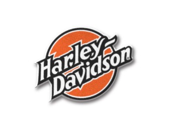 Harley Davidson Schriftzug Aufnäher Orange 97658-21VX Circle Emblem Bügelpatch