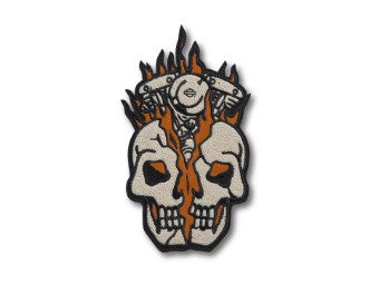 Harley Davidson "Multi-Color-Patch" Skull Engine Flames Bügelpatch 97666-21VX