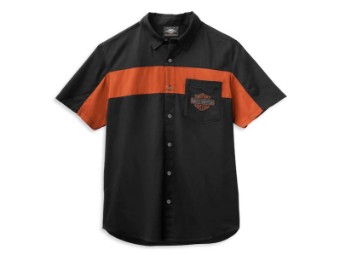 Men's -Copperblock Logo- Shirt 99070-21VM Black Orange