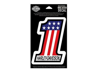Harley Davidson Decal/Sticker -#1- Red, White & Blue DC227843 small