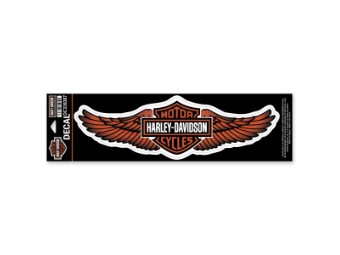 Harley Davidson Sticker / Decal -Straight Wings- Orange 3X DC339387