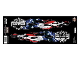 Harley-Davidson Sticker B&S Flames Stars & Stripes CG-32509