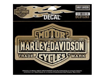 Harley-Davidson Sticker, Decal -BAR+SHIELD NOSTALGIC- Gold, medium DC313263