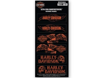 Harley-Davidson Sticker -MINI BUMPERSTICKER- BS25464 Orange-Black