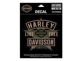 Harley-Davidson Sticker Decal -RESOLUTE- DC343942 Star Bar & Shield