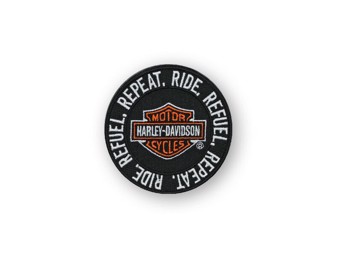 Harley-Davidson Aufnäher "REPEAT RIDE REFUEL" klein EM279661 rund