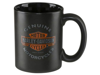 Tasse "Genuine Motorcycles" Becher HDX-98606 Mug Schwarz Logo
