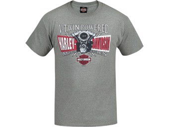 Harley-Davidson Herren Dealer Shirt "V-TWIN SPLIT" R003523 Grau meliert Tee