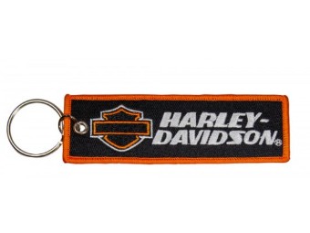 Schlüsselanhänger Woven Embroidered Harley Silhouette