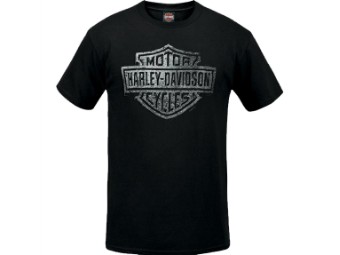 Harley-Davidson Herren Dealer Shirt "Concrete Logo" R003775 Schwarz Bar & Shield