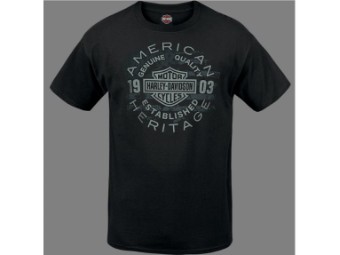 Harley-Davidson Herren Dealer Shirt "Ratio" R003778 Schwarz American Heritage