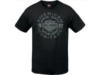Harley-Davidson Herren Dealer Shirt "Ratio" R003778 Schwarz American Heritage