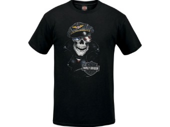 Herren Dealer Shirt "Rebel Skull" R003779 Schwarz Totenkopf B&S