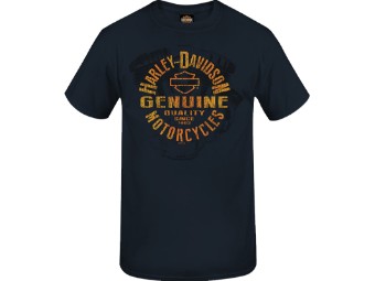 Harley-Davidson Herren Dealer Shirt "Gen Stamp" R004024 Deep Navy Engine
