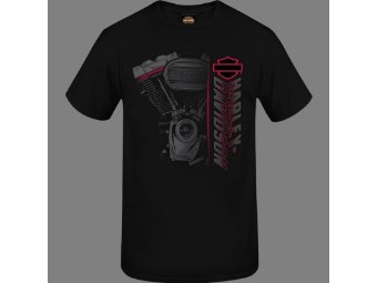 Harley-Davidson Herren Dealer Shirt "Side Engine" R004047 Schwarz Motor B&S