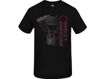 Harley-Davidson Men's Dealer Shirt "Side Engine" R004047 Black Motor B&S