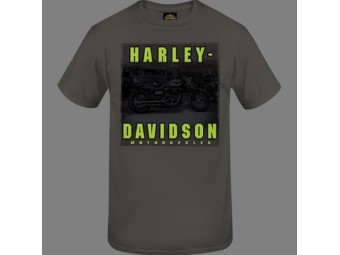 Harley-Davidson Herren Dealer Shirt "Hi Viz Name" R004050 Grau/Neon Bike Tee